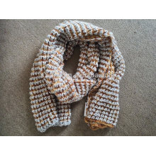 Ladies winter fancy yarn knitted sequin scarf